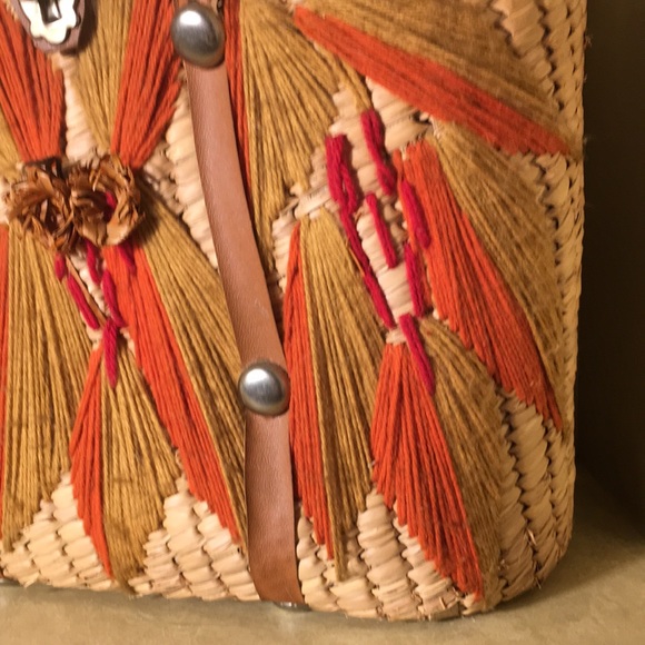 Awesome Wicker Rattan Boho Bag Tote EXC Vintage - Picture 7 of 17